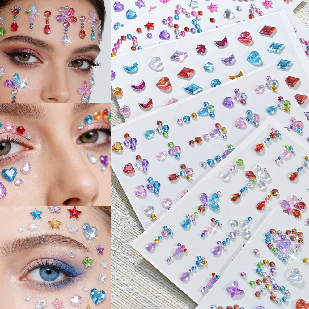 Набор цветных наклеек для лица и тела: сердца, луны, звезды, бабочки, цветы, стразы, самоклеящиеся, имитация тату, макияж, 1 лист
Набор цветных наклеек для лица и тела: сердца, луны, звезды, бабочки, цветы, стразы, самоклеящиеся, имитация тату, макияж, 1 лист