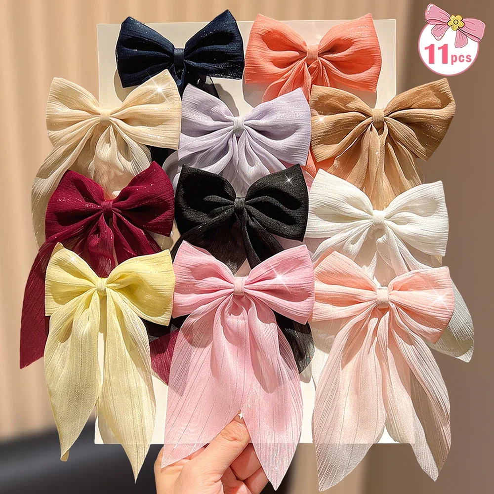 11pcs Ribbon Bow Hair Clips Set - Cute Gift for girls, Elegant Hair Accessories for Daily Use, All Seasons Must-Have
11pcs Ribbon Bow Hair Clips Set - Cute Gift for girls, Elegant Hair Accessories for Daily Use, All Seasons Must-Have
