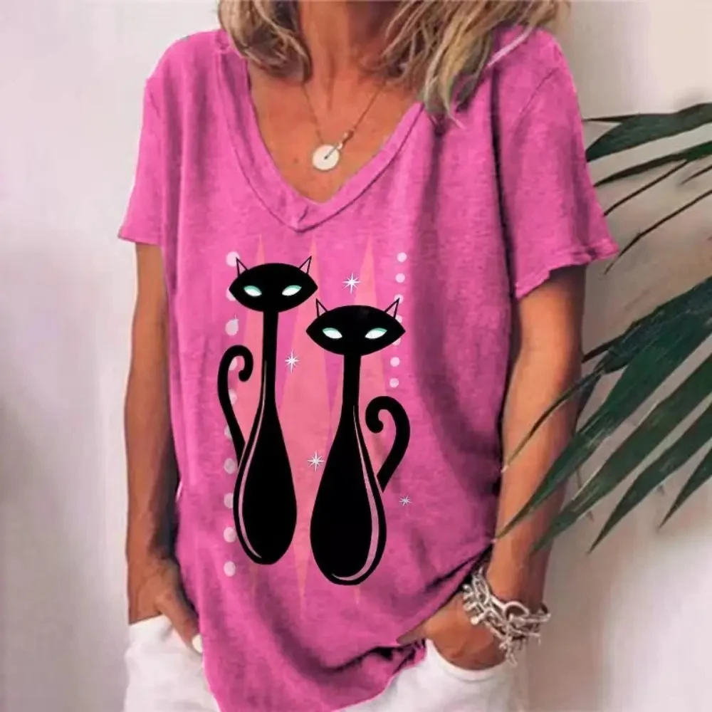 Women's T-Shirt Summer V-Neck T Shirt For Women Daily Fashion Short Sleeve Casual T-Shirt 3d Print Female Clothes
Women's T-Shirt Summer V-Neck T Shirt For Women Daily Fashion Short Sleeve Casual T-Shirt 3d Print Female Clothes