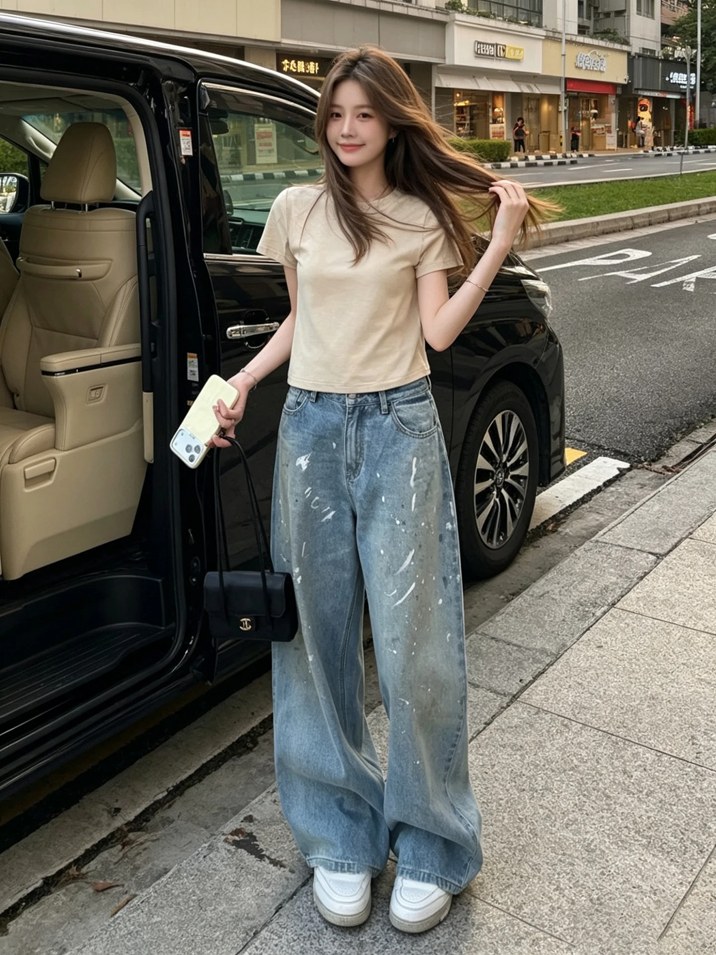 Retro American Washed Graffiti Wide Leg Jeans High Waist Loose Slimming Draping Floor-Length Straight Leg Pants Women Summer
Retro American Washed Graffiti Wide Leg Jeans High Waist Loose Slimming Draping Floor-Length Straight Leg Pants Women Summer