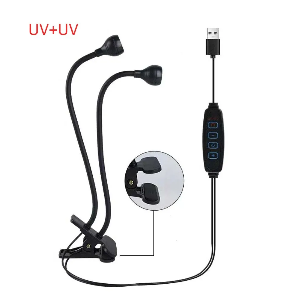 Миниатюрная настольная LED-лампа с двумя головками, ночник, USB-лампа с зажимом, УФ-лампа для полимеризации, портативная гибкая лампа для маникюра с гибкой ножкой, настольная лампа
Миниатюрная настольная LED-лампа с двумя головками, ночник, USB-лампа с зажимом, УФ-лампа для полимеризации, портативная гибкая лампа для маникюра с гибкой ножкой, настольная лампа