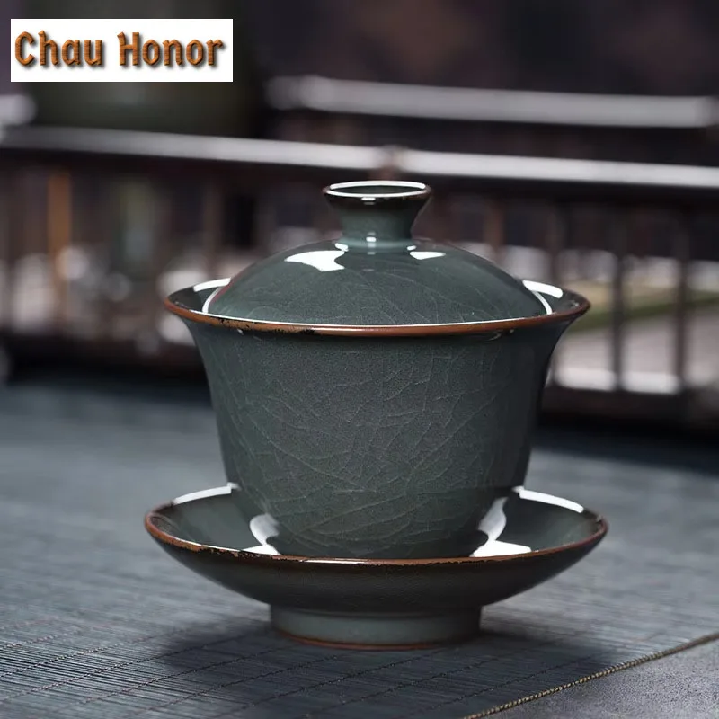150ml Longquan Celadon Iron Tire Sancai Cover Bowl Ceramic Househol ice crack Tea Cup Kung Fu Teaset Tea Ceremony Drinkware Gift
150ml Longquan Celadon Iron Tire Sancai Cover Bowl Ceramic Househol ice crack Tea Cup Kung Fu Teaset Tea Ceremony Drinkware Gift