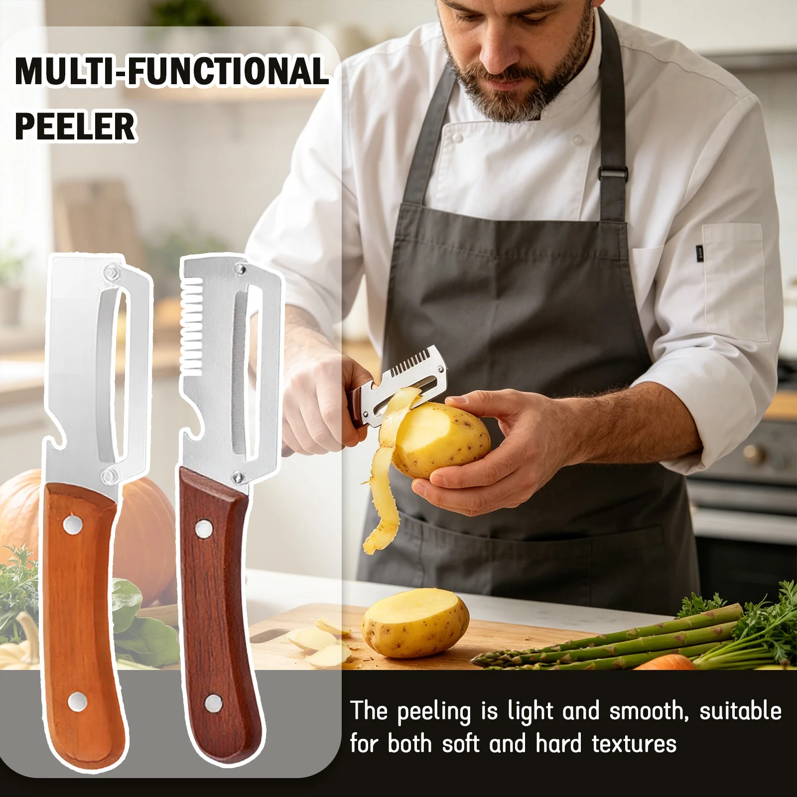 Stainless Steel Peeler or Peeling and Slicing Fruits and Vegetables Durable and Smooth Operation MultiFunction Vegetable Peeler
Stainless Steel Peeler or Peeling and Slicing Fruits and Vegetables Durable and Smooth Operation MultiFunction Vegetable Peeler