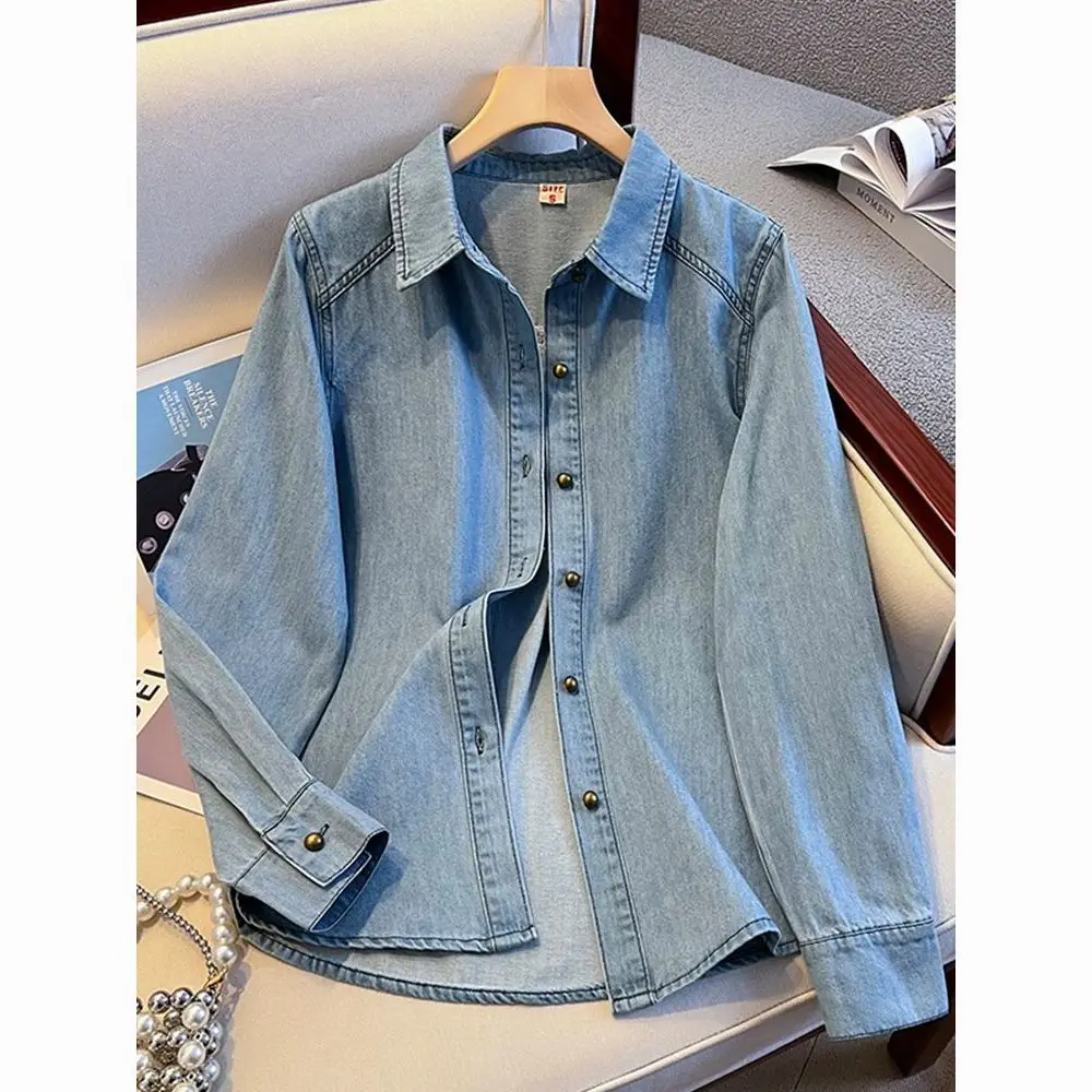 Leisure Denim Shirt Women Spring Autumn Long Sleeved Turn Down Collar Solid Color Blouse Casual Loose Versatile Tops
Leisure Denim Shirt Women Spring Autumn Long Sleeved Turn Down Collar Solid Color Blouse Casual Loose Versatile Tops