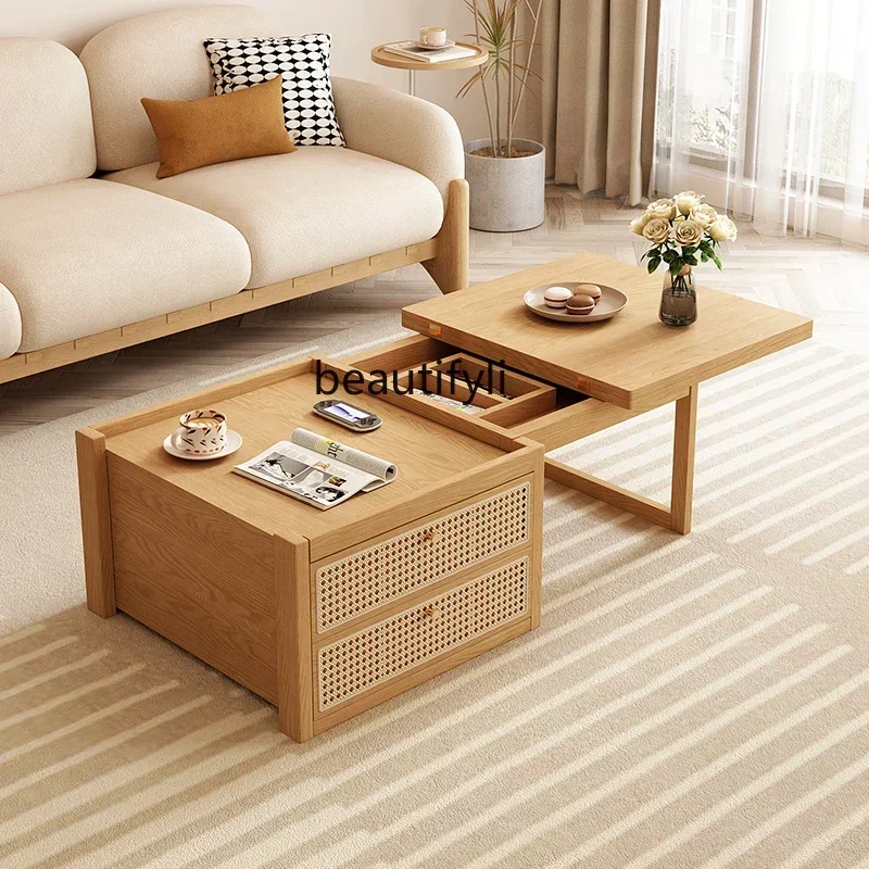 TTT Folding tea table small apartment modern simple solid wood lifting tea table dual-purpose multi-functional tea table combina
TTT Folding tea table small apartment modern simple solid wood lifting tea table dual-purpose multi-functional tea table combina