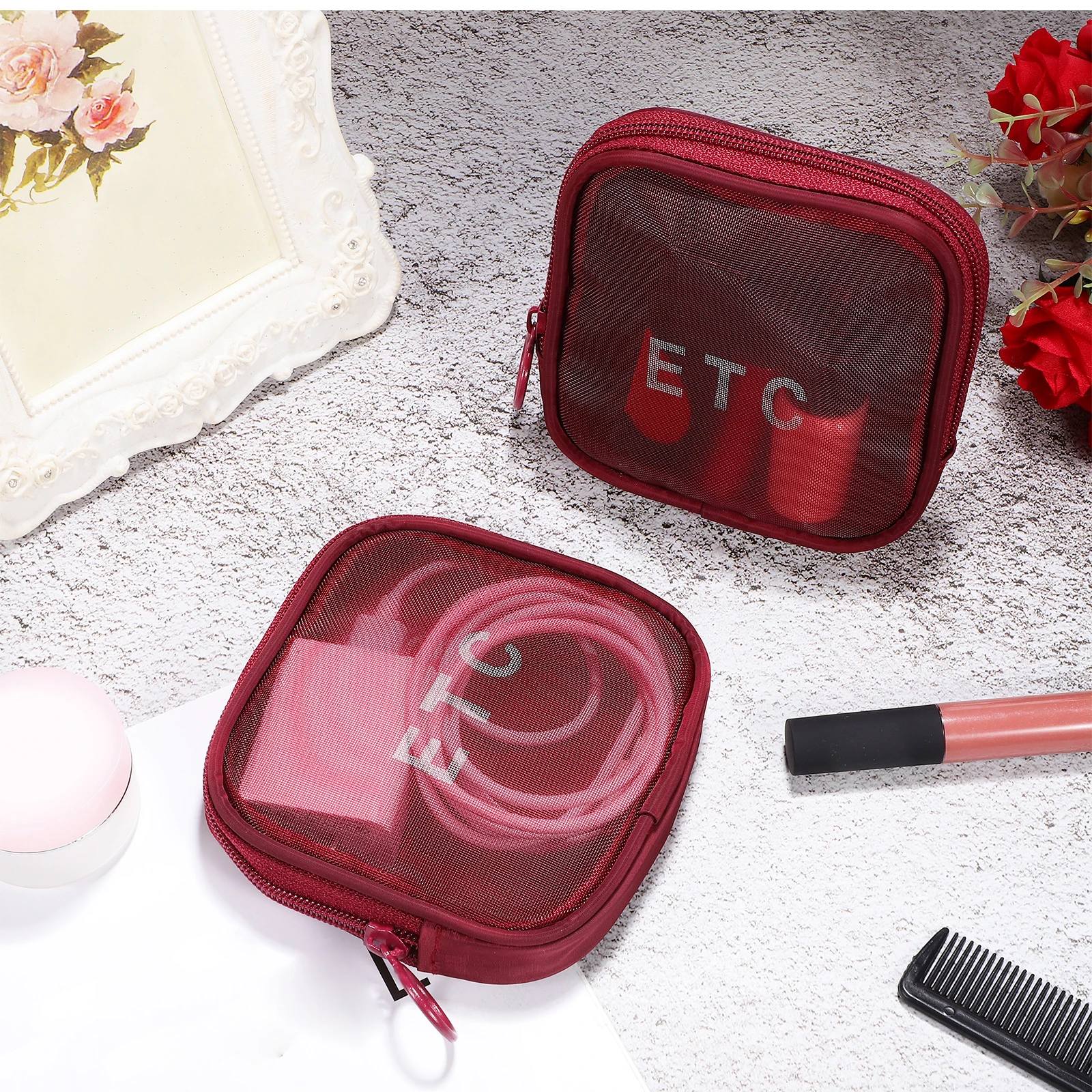 5Pcs Makeup Bags Mesh Organizers Travel Makeup Bag with Smooth Zipper Translucent Design for Easy Access and Space
5Pcs Makeup Bags Mesh Organizers Travel Makeup Bag with Smooth Zipper Translucent Design for Easy Access and Space