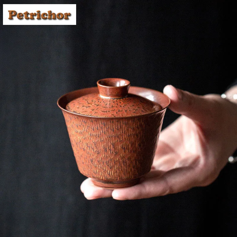 150ml Handmade Kiln Fambe Rusty Red Gaiwan Luxury Tea Tureen Tea Bowl With Lid Kit Tea Making Cover Bowl Drinkware Collection
150ml Handmade Kiln Fambe Rusty Red Gaiwan Luxury Tea Tureen Tea Bowl With Lid Kit Tea Making Cover Bowl Drinkware Collection