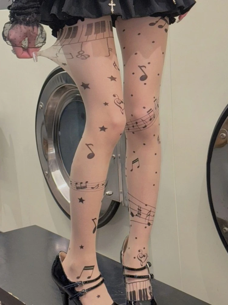 Lovely Unique Note Print Stockings Lolita Sweet Rock Personalized Sheer Tights Hosiery Women's Thin Elastic Bottomed Pantyhose
Lovely Unique Note Print Stockings Lolita Sweet Rock Personalized Sheer Tights Hosiery Women's Thin Elastic Bottomed Pantyhose