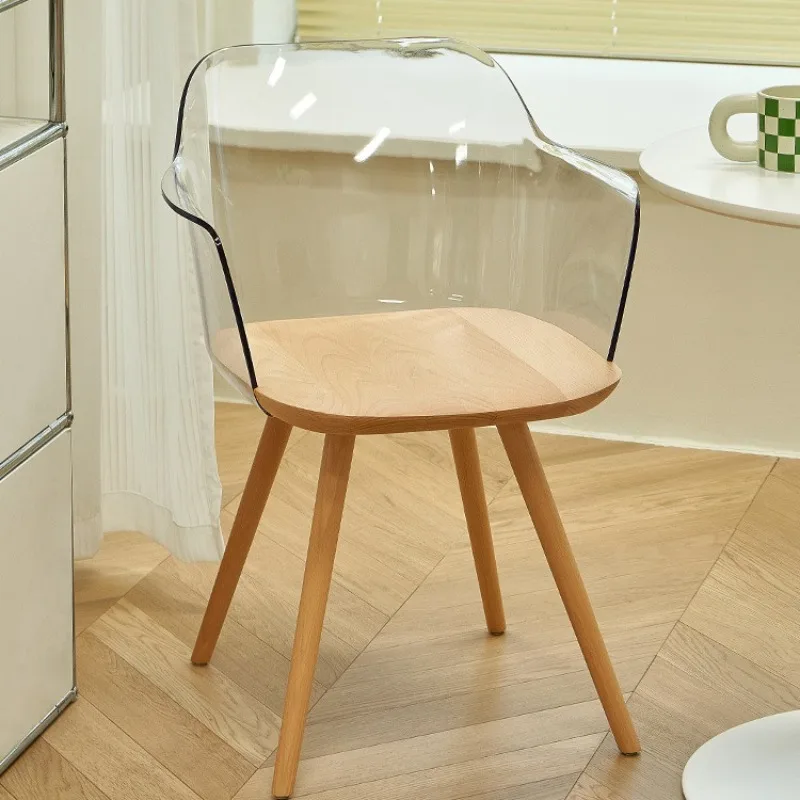 Nordic transparent PP plastic simple dining chair modern simple beech seat board restaurant back chair light luxury armchair
Nordic transparent PP plastic simple dining chair modern simple beech seat board restaurant back chair light luxury armchair