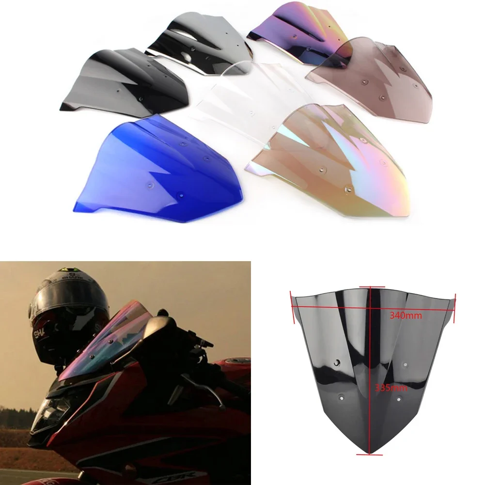 Мотоциклетный экран, двойной пузырьковый дефлектор лобового стекла, защита ветрового стекла для HONDA CBR650F CBR 650F CBR650 F 2014-2017 2018 
Мотоциклетный экран, двойной пузырьковый дефлектор лобового стекла, защита ветрового стекла для HONDA CBR650F CBR 650F CBR650 F 2014-2017 2018