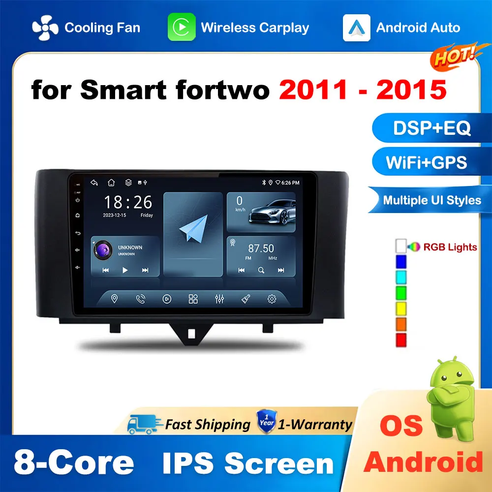 Car Smart System for Smart fortwo 2011 - 2015 Radio 4G Video Player Android Auto Carplay DSP Stereo IPS Screen Wifi No 2Din
Car Smart System for Smart fortwo 2011 - 2015 Radio 4G Video Player Android Auto Carplay DSP Stereo IPS Screen Wifi No 2Din