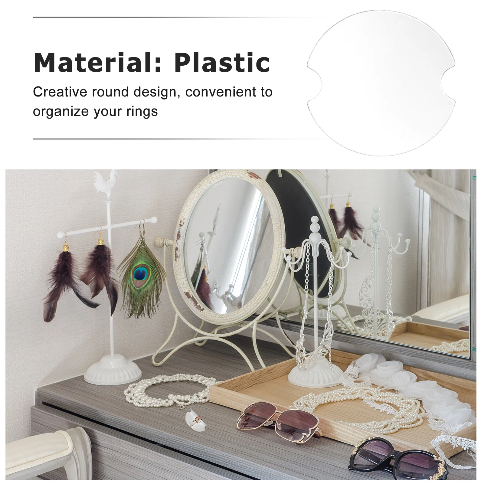 100pcs Ring Display Sheets Plastic Jewelry Holder St Racks Storage Durable Round Design Lightweight Home Store
100pcs Ring Display Sheets Plastic Jewelry Holder St Racks Storage Durable Round Design Lightweight Home Store