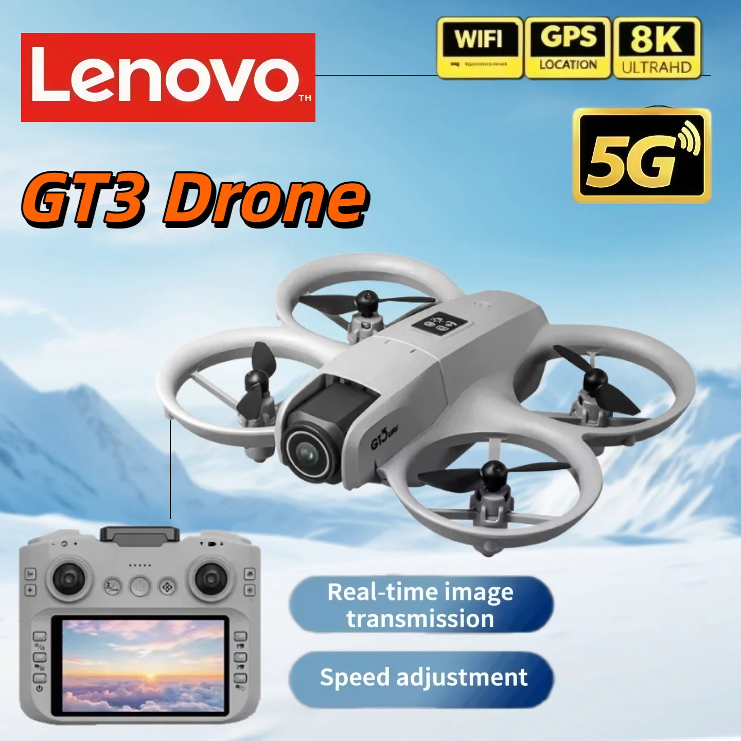 Lenovo GT3 Drone 4.3" Screen Dual Cam Optical Flow Localization Obstacle Avoidance LED Light RC Quadcopter Kids Toy Gift
Lenovo GT3 Drone 4.3" Screen Dual Cam Optical Flow Localization Obstacle Avoidance LED Light RC Quadcopter Kids Toy Gift