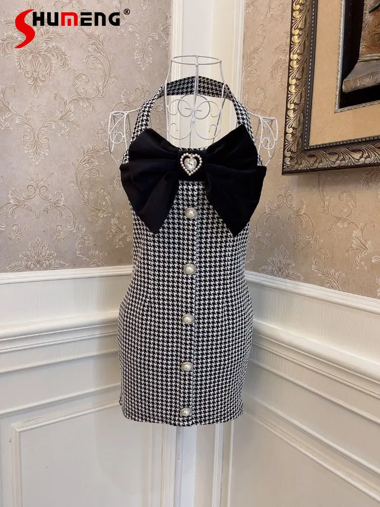 Lolita Princess Bowknot Love Diamond Plaud Short Dress for Women 2023 Spring New Lady Slim-Fit Houndstooth Halter Tube Top Dress
Lolita Princess Bowknot Love Diamond Plaud Short Dress for Women 2023 Spring New Lady Slim-Fit Houndstooth Halter Tube Top Dress