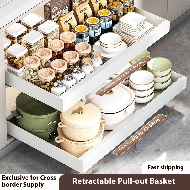 Pull Out Cabinet Drawer Organizer Expendable Slide Out Kitchen Cabinet Storage Shelves Heavy Duty Organizer for Tablewares
Pull Out Cabinet Drawer Organizer Expendable Slide Out Kitchen Cabinet Storage Shelves Heavy Duty Organizer for Tablewares