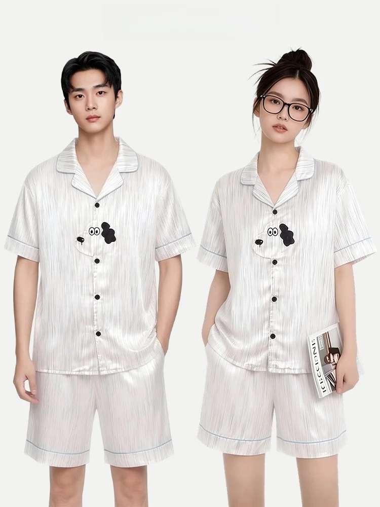 PinkBread Couples Summer Sleepwear Short Sleeve Ice Silk Home Clothes Women's Water Light Silk Men's Loose Fit Home Suit
PinkBread Couples Summer Sleepwear Short Sleeve Ice Silk Home Clothes Women's Water Light Silk Men's Loose Fit Home Suit