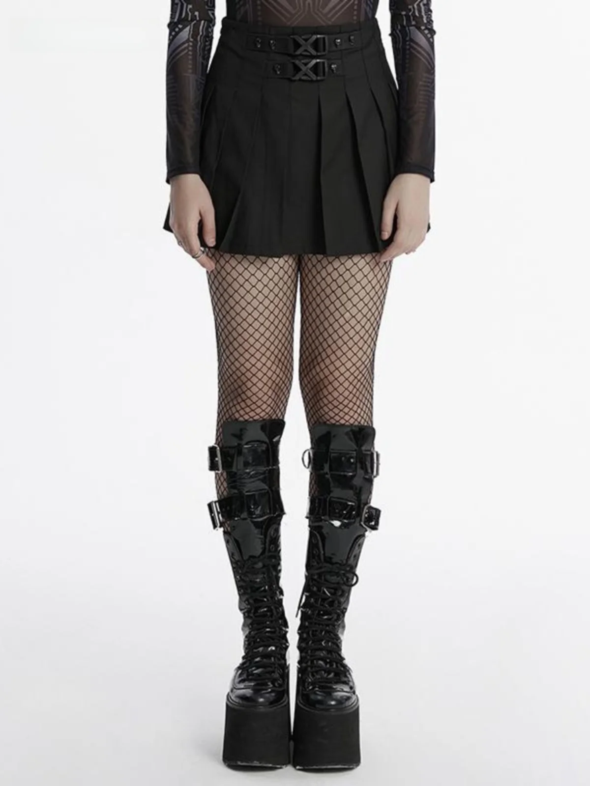 Punk Rave High Waist A-Line Skirt Women's Spring Summer New Style Slimming Trendy Pleated Short Skirt Sexy Style Pure Color
Punk Rave High Waist A-Line Skirt Women's Spring Summer New Style Slimming Trendy Pleated Short Skirt Sexy Style Pure Color