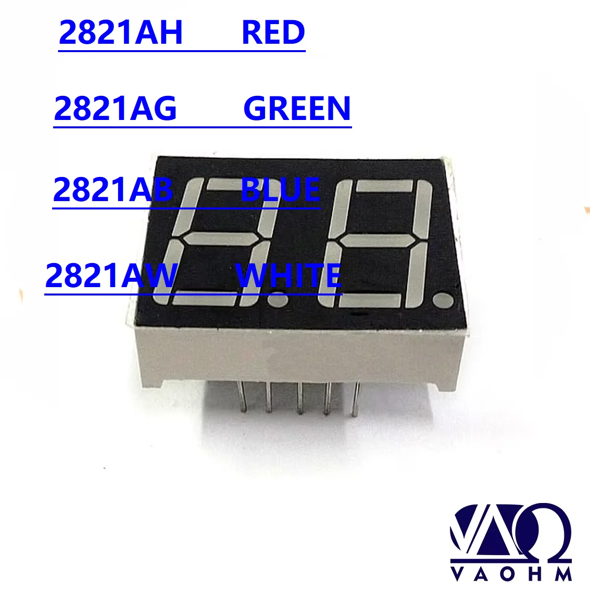 10 шт. 2821AH 2821AB 2821AG 2821AW 0,28-дюймовые двухразрядные семисегментные светодиодные дисплеи с общим катодом, красные, синие, зеленые, белые
10 шт. 2821AH 2821AB 2821AG 2821AW 0,28-дюймовые двухразрядные семисегментные светодиодные дисплеи с общим катодом, красные, синие, зеленые, белые