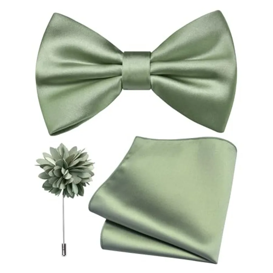 Branduce Solid Color Pre-tied Bow Tie and Pocket Square Lapel Pin Set for Men
Branduce Solid Color Pre-tied Bow Tie and Pocket Square Lapel Pin Set for Men