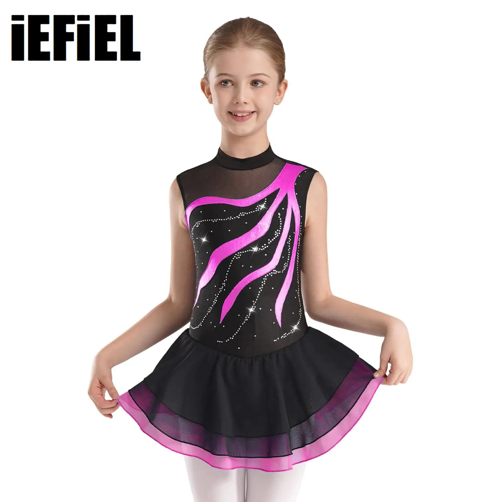 Kids Girls Figure Skating Ballet Dress Shiny Rhinestones Contrast Color Patchwork Keyhole Back Sleeveless Dress
Kids Girls Figure Skating Ballet Dress Shiny Rhinestones Contrast Color Patchwork Keyhole Back Sleeveless Dress