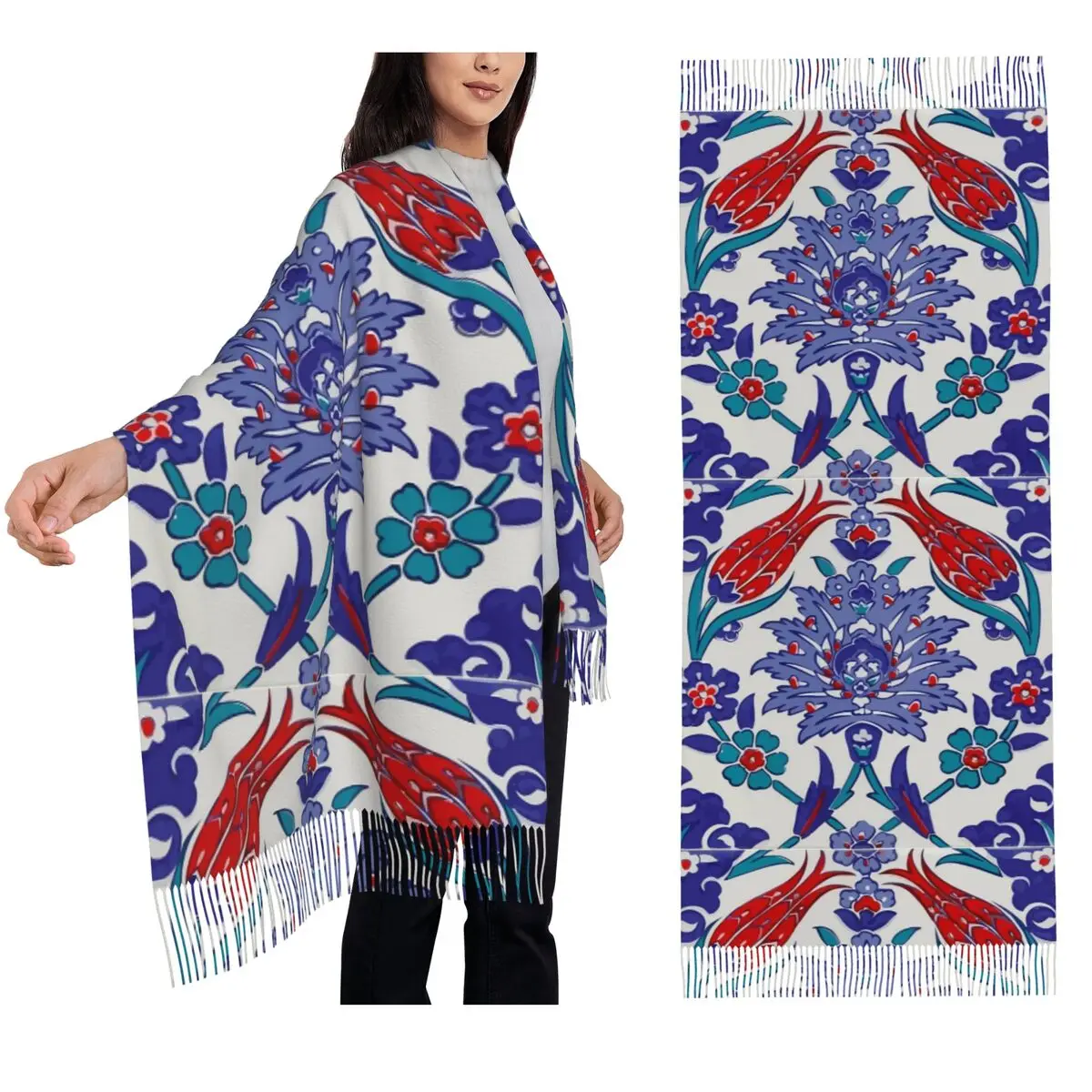 Oriental Tile Floral Pattern Scarf Tassel Scarves Women Soft Warm Shawls and Wraps Large Fall Winter Shawl Wrap
Oriental Tile Floral Pattern Scarf Tassel Scarves Women Soft Warm Shawls and Wraps Large Fall Winter Shawl Wrap