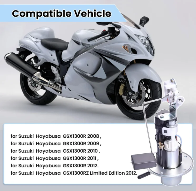 15100-15H00 Fuel Pump Assembly fit for Suzuki HAYABUSA GSX1300R 2008 2009 2010 2011 2012 Replace FUEL PUMP GAS 1510015H00
15100-15H00 Fuel Pump Assembly fit for Suzuki HAYABUSA GSX1300R 2008 2009 2010 2011 2012 Replace FUEL PUMP GAS 1510015H00