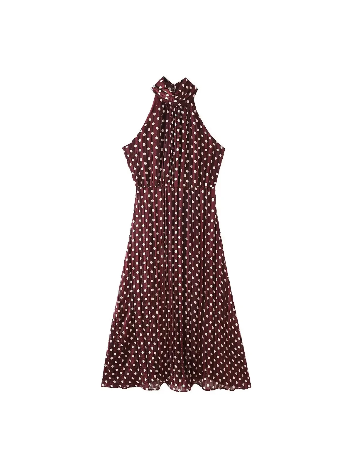 Withered Spring New Women's Fashionable Hanging Neck Collar Sleeveless Polka Dot Midi Dress
Withered Spring New Women's Fashionable Hanging Neck Collar Sleeveless Polka Dot Midi Dress