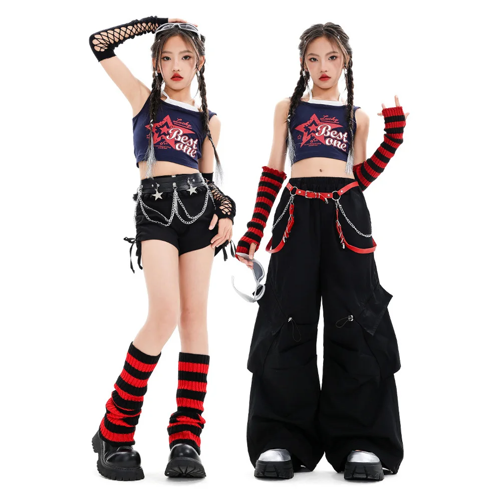 Girls Hip Hop Dance Clothes Sets Jazz Dance Tops Baggy Black Pants Casual Shorts Fashion Kids Street Dance Performance Costume
Girls Hip Hop Dance Clothes Sets Jazz Dance Tops Baggy Black Pants Casual Shorts Fashion Kids Street Dance Performance Costume