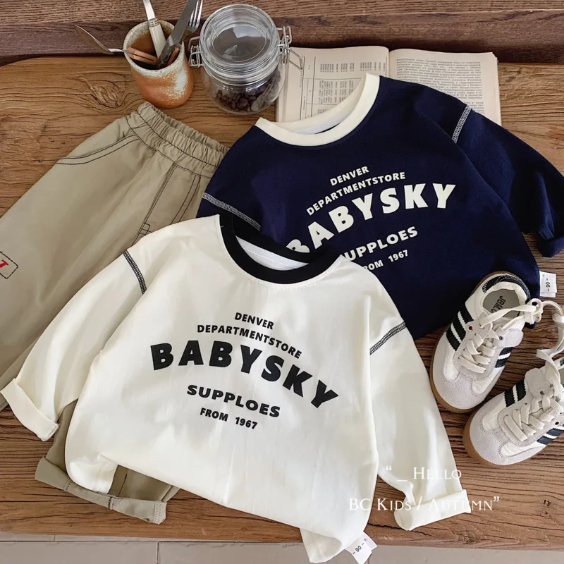 Осень-зима 2025 г., детский свитер, футболка для мальчиков и девочек, повседневный базовый пуловер с буквенным принтом, топ с длинными рукавами, наряд для детей 3-10 лет
Осень-зима 2025 г., детский свитер, футболка для мальчиков и девочек, повседневный базовый пуловер с буквенным принтом, топ с длинными рукавами, наряд для детей 3-10 лет