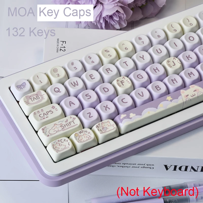 Cute Cat MOA Key Caps 132 Keys Custom PBT Doubleshot Custom Keycaps Set For MX Switch Mechanical Keyboard
Cute Cat MOA Key Caps 132 Keys Custom PBT Doubleshot Custom Keycaps Set For MX Switch Mechanical Keyboard