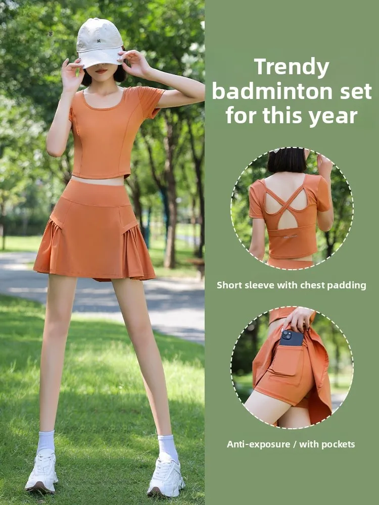 Женский комплект спортивной одежды для тенниса, лето 2022, новинка для бадминтона, orm Yoga ort, юбка для бега, топ Qui Dry Fitn, костюм из двух предметов
Женский комплект спортивной одежды для тенниса, лето 2022, новинка для бадминтона, orm Yoga ort, юбка для бега, топ Qui Dry Fitn, костюм из двух предметов