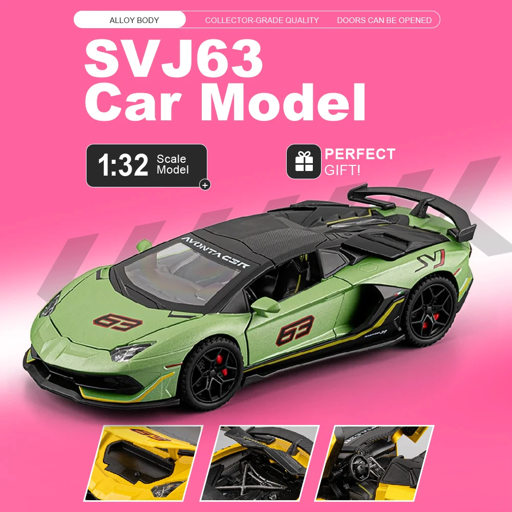 1:32 Scale Lambor SVJ63 Revuelto Cars Model Toy Alloy Diecast Miniature Vehicle Doors Opened Supercar for Adult Presents
1:32 Scale Lambor SVJ63 Revuelto Cars Model Toy Alloy Diecast Miniature Vehicle Doors Opened Supercar for Adult Presents