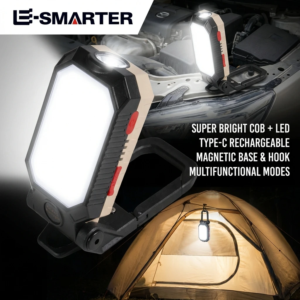ESMARTER USB Rechargeable Emergency Repair Light COB Portable Work Light Mobile Light Source Flashlight
ESMARTER USB Rechargeable Emergency Repair Light COB Portable Work Light Mobile Light Source Flashlight