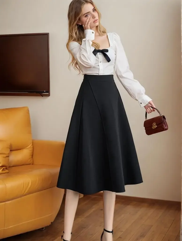 Pop New Arrivals Casual Knee Length A-Line Skirt For Women Autumn Grace Loose High Waist Office Work OL Midi Skirts Lady
Pop New Arrivals Casual Knee Length A-Line Skirt For Women Autumn Grace Loose High Waist Office Work OL Midi Skirts Lady