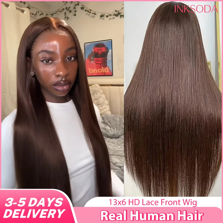 13x4 Chocolate Brown Straight Lace Front Wigs Real Human Hair 13x6 Transparent HD Lace Frontal Wig Preplucked Brown Colored Wigs
13x4 Chocolate Brown Straight Lace Front Wigs Real Human Hair 13x6 Transparent HD Lace Frontal Wig Preplucked Brown Colored Wigs