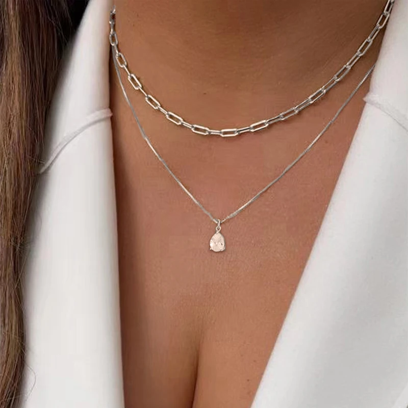 Popular Elegant Sweater Chain Water Drop Zircon Pendant Necklace Party Concert Vacation Classic Fashion Versatile Niche Necklace
Popular Elegant Sweater Chain Water Drop Zircon Pendant Necklace Party Concert Vacation Classic Fashion Versatile Niche Necklace