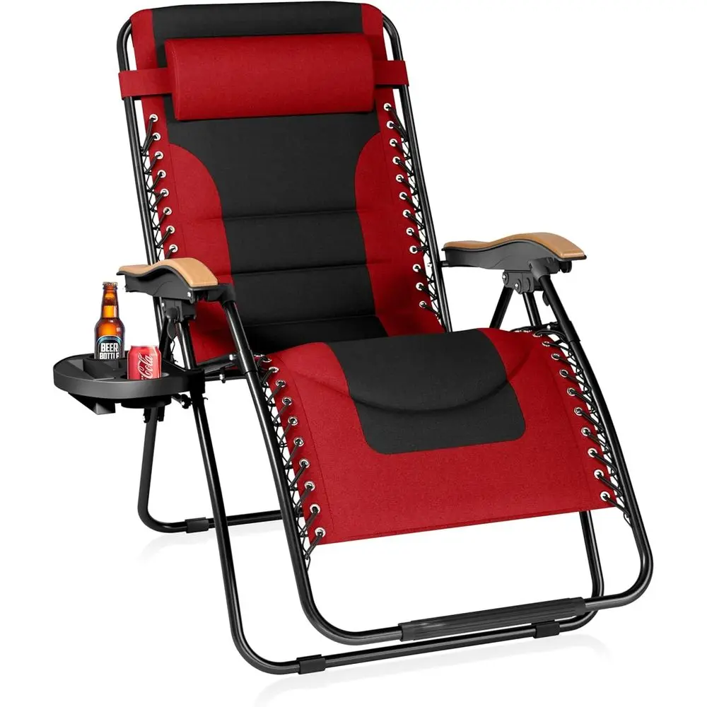 Oversized XXL Zero Gravity Chair, Padded Recliner Outdoor Gravity Chair with ree Cup Holder, Supports 400 LBS (Red)
Oversized XXL Zero Gravity Chair, Padded Recliner Outdoor Gravity Chair with ree Cup Holder, Supports 400 LBS (Red)