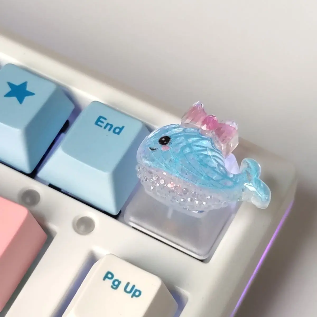Cute faceted whale transparent mechanical keyboard keycap cross shaft available R4 height
Cute faceted whale transparent mechanical keyboard keycap cross shaft available R4 height