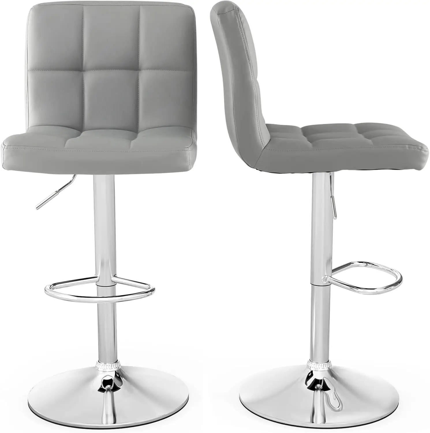 Bar Stools Set of 2, Modern PU Leather Height Adjustable Barstools with Back, Footrest, Metal Base, Armless Counter Height Sw
Bar Stools Set of 2, Modern PU Leather Height Adjustable Barstools with Back, Footrest, Metal Base, Armless Counter Height Sw