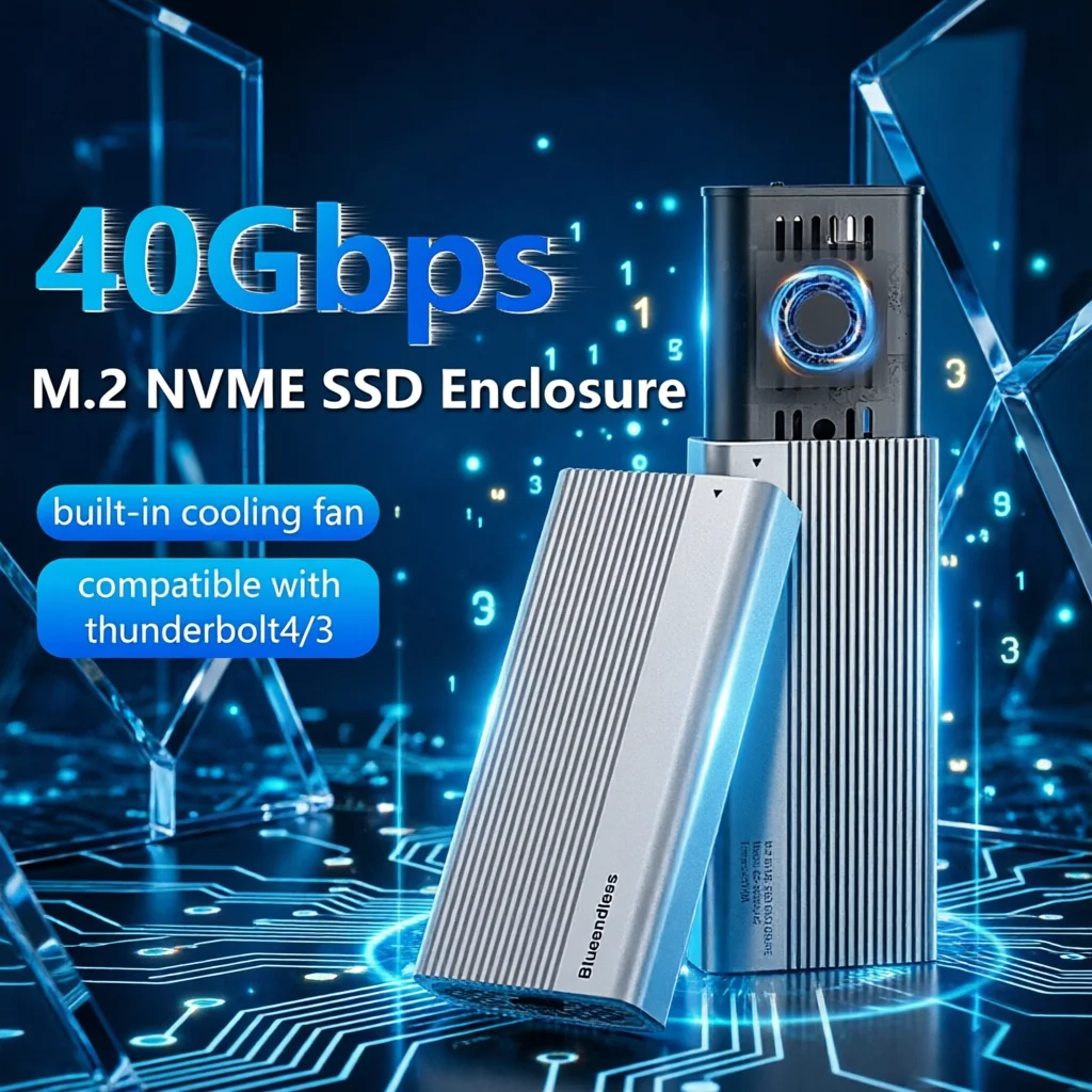 40Gbps Thunderbolt 4 M.2 NVMe SSD Enclosure USB4 PCIe 4.0 Aluminum Alloy SSD Case with Active Cooling Fan for MacBook Pro/Air
40Gbps Thunderbolt 4 M.2 NVMe SSD Enclosure USB4 PCIe 4.0 Aluminum Alloy SSD Case with Active Cooling Fan for MacBook Pro/Air