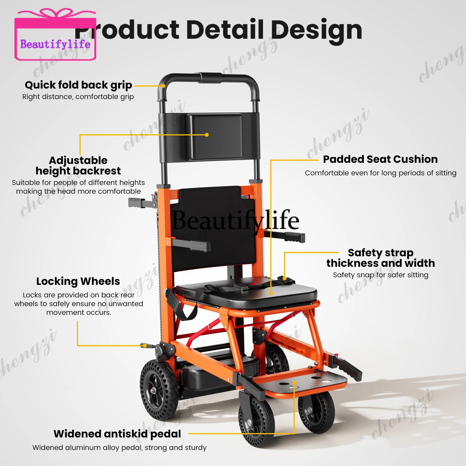 A55 Electric Chair 440lbs Max Load Stair Climbing Wheelchair with Adjustable Backrest & Arms - Heavy Duty Assist Track Stair Cha
A55 Electric Chair 440lbs Max Load Stair Climbing Wheelchair with Adjustable Backrest & Arms - Heavy Duty Assist Track Stair Cha