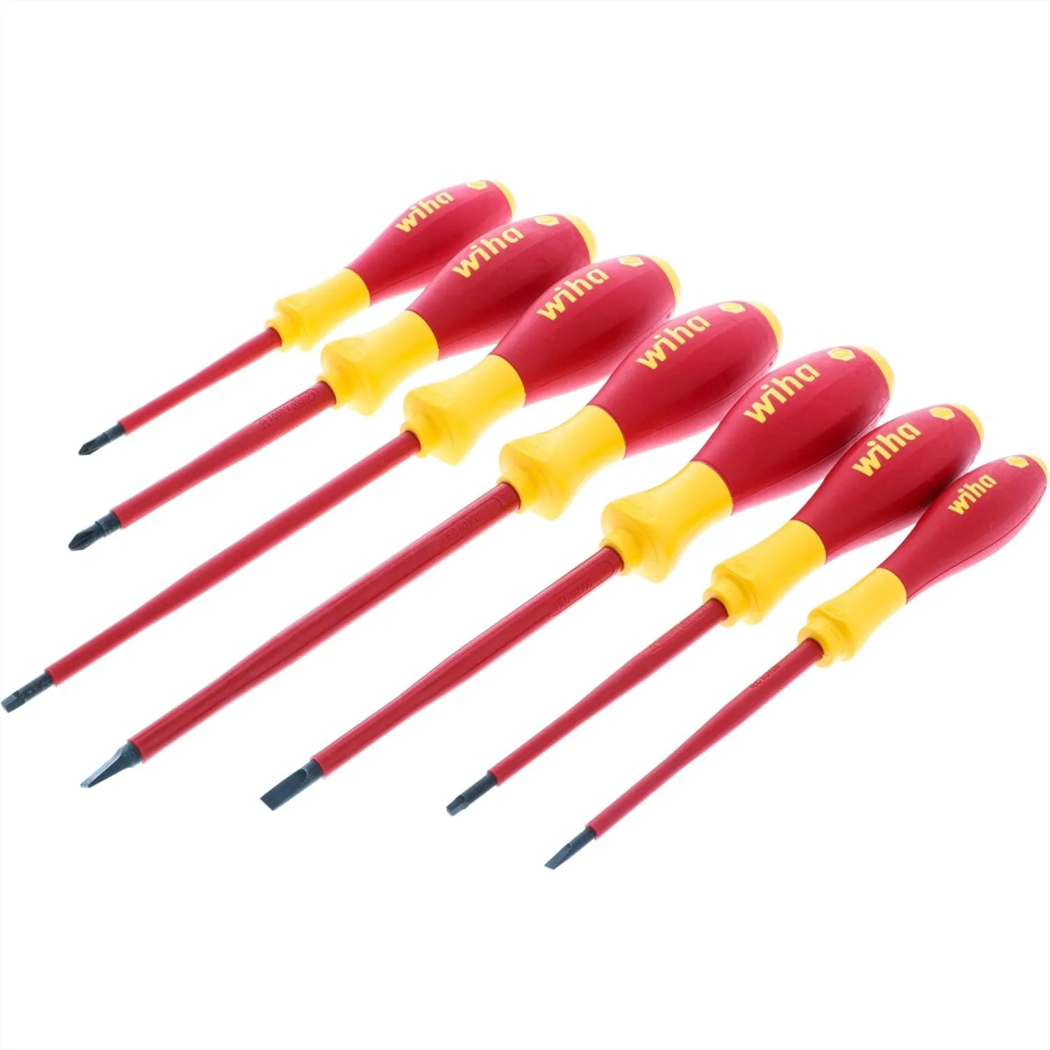 7 Piece Insulated Screwdriver Set, 1000V AC Rated, SoftFinish Cushion Grip
7 Piece Insulated Screwdriver Set, 1000V AC Rated, SoftFinish Cushion Grip