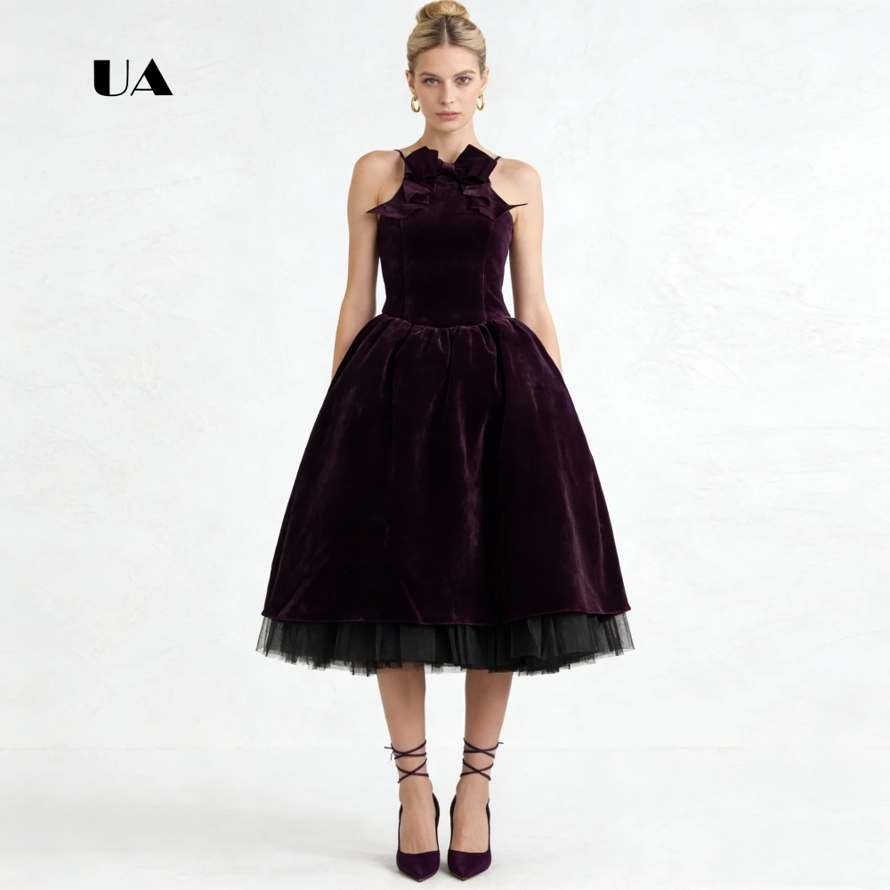 ULBYANRY Velvet Bow Sleeveless Ball Gown with Tulle Petticoat Solid Adjustable Strap Evening Dress Simple Customized Party Gown
ULBYANRY Velvet Bow Sleeveless Ball Gown with Tulle Petticoat Solid Adjustable Strap Evening Dress Simple Customized Party Gown