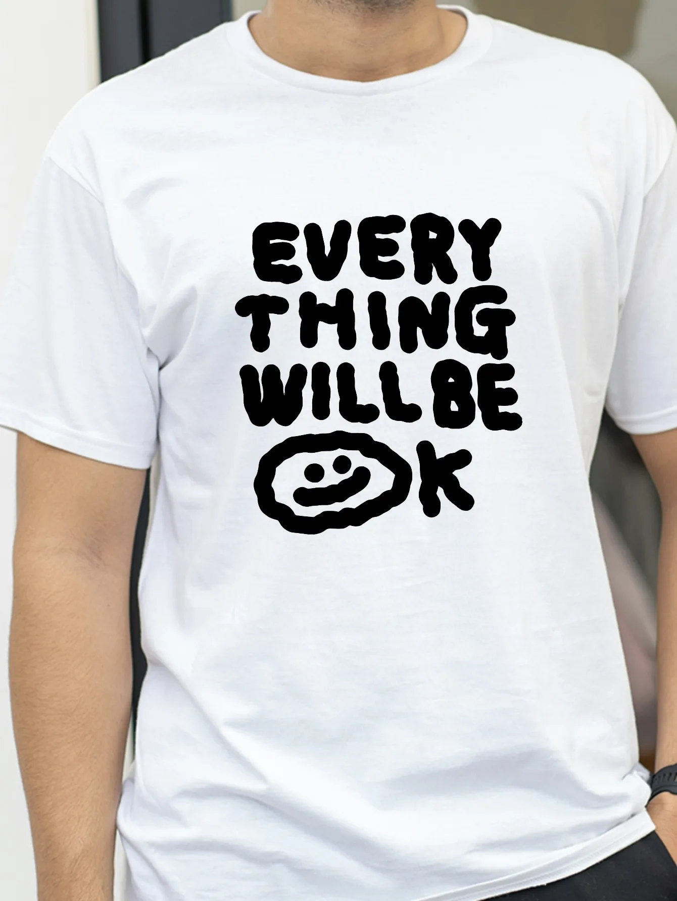 Every Thing Will Be OK Printing Soft Cotton Tshirt For Men Breathable Fabric Relaxed Fit Crew Neck Simple Basic Men T-Shirt
Every Thing Will Be OK Printing Soft Cotton Tshirt For Men Breathable Fabric Relaxed Fit Crew Neck Simple Basic Men T-Shirt