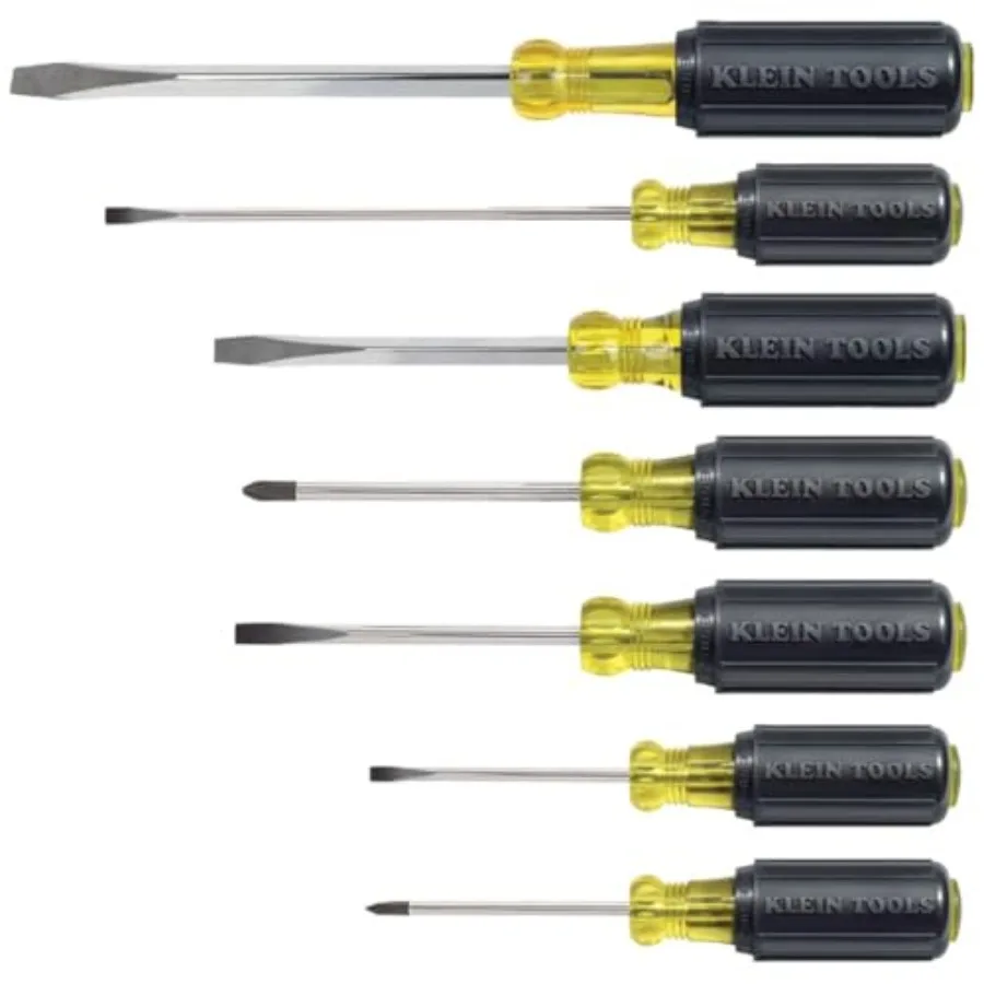 Screwdriver Set Made in USA Slotted and Phillips Screwdrivers with Non-Slip Cushion-Grip Handles and Tip-Ident 7-Piece
Screwdriver Set Made in USA Slotted and Phillips Screwdrivers with Non-Slip Cushion-Grip Handles and Tip-Ident 7-Piece