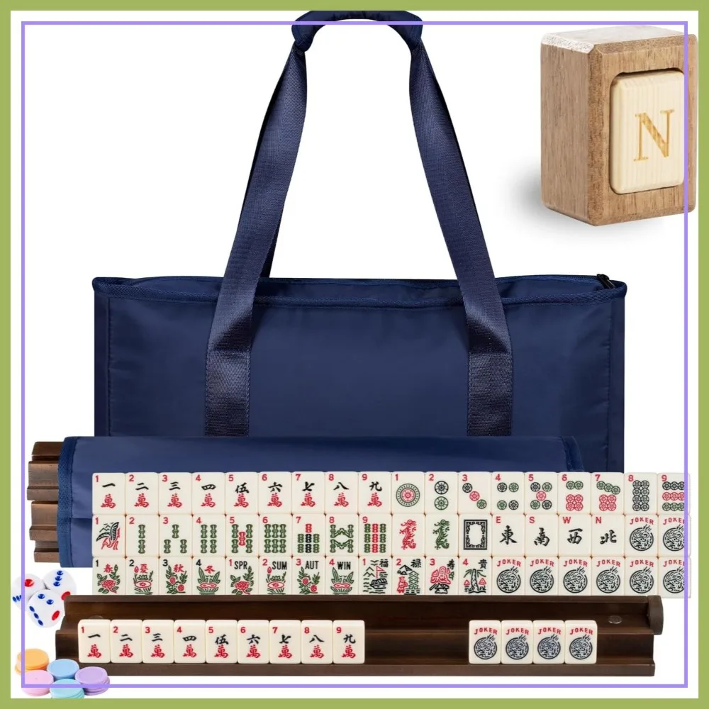American Mahjong Set 166 Tiles with Travel Bag, Walnut Wood Racks, Western Game for Adults
American Mahjong Set 166 Tiles with Travel Bag, Walnut Wood Racks, Western Game for Adults