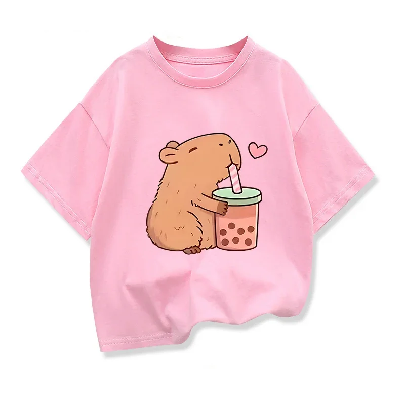 Capybara Kids Clothing Tees Summer Printed Cartoon Fashion Short Sleeve Girls T-shirt Popular Design Children's T Shirts O-neck
Capybara Kids Clothing Tees Summer Printed Cartoon Fashion Short Sleeve Girls T-shirt Popular Design Children's T Shirts O-neck