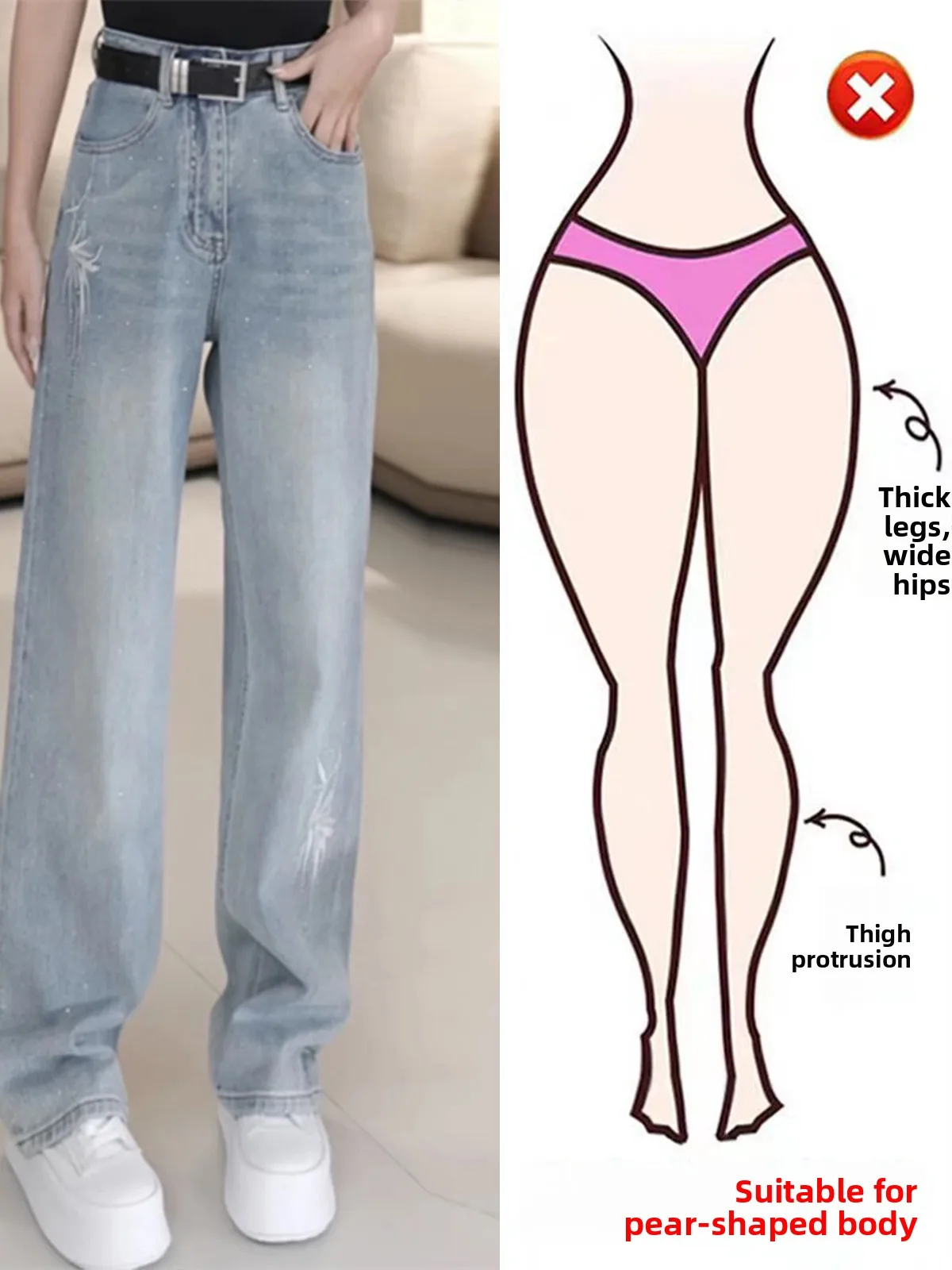 High Waist Slimming Wide Leg Jeans Women's Summer Washed Vintage Denim Straight Leg Pants Cotton Polyester Spandex Blend
High Waist Slimming Wide Leg Jeans Women's Summer Washed Vintage Denim Straight Leg Pants Cotton Polyester Spandex Blend