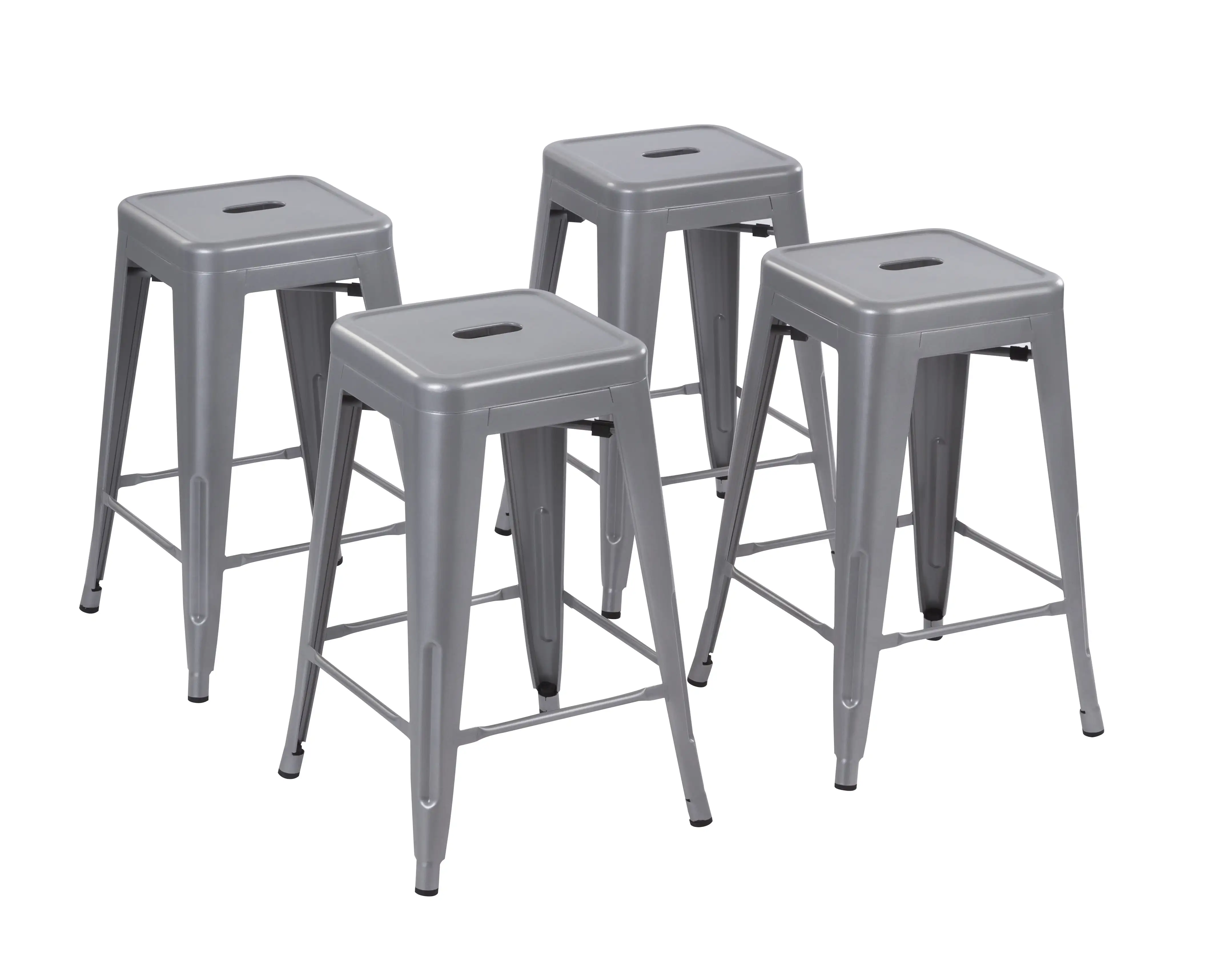 Stackable Metal Bar Stool, Set of 4, Include 4 Stools, Silver Color for Indoor and Bar
Stackable Metal Bar Stool, Set of 4, Include 4 Stools, Silver Color for Indoor and Bar