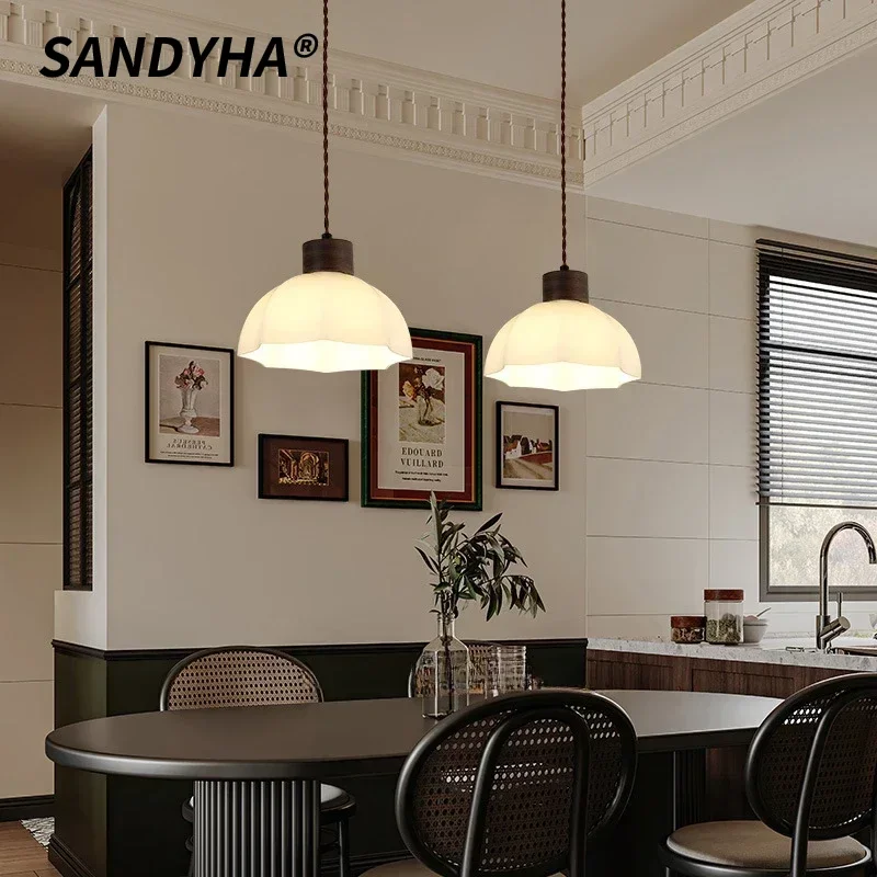 SANDYHA Retro Pendant Light Walnut LED Ceiling Chandelier for Dining Table Bedroom Living Room Home Decoration Lighting Fixture
SANDYHA Retro Pendant Light Walnut LED Ceiling Chandelier for Dining Table Bedroom Living Room Home Decoration Lighting Fixture